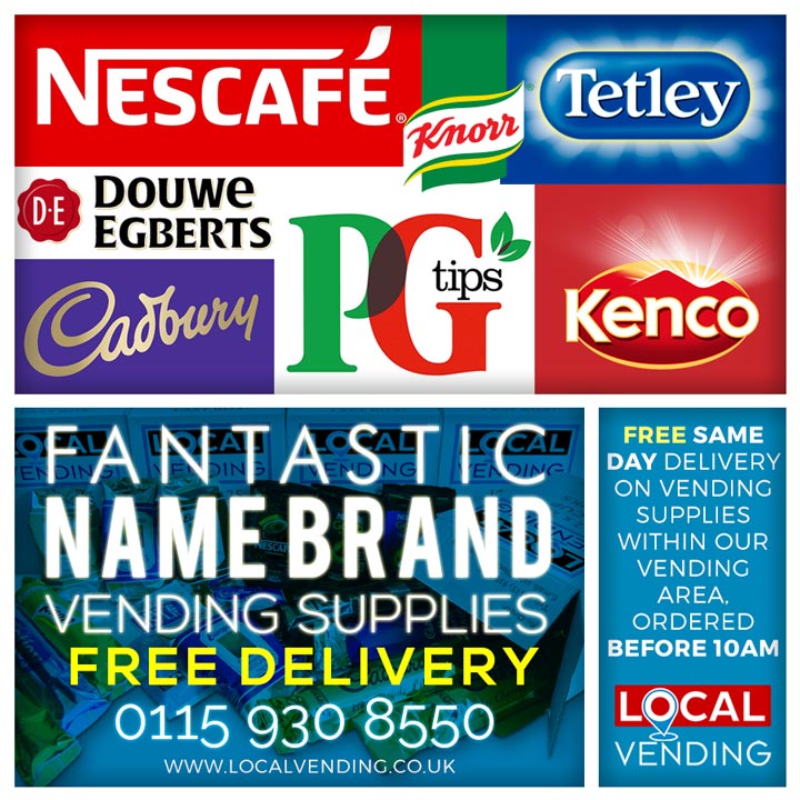 Name brands vending supplies free delivery